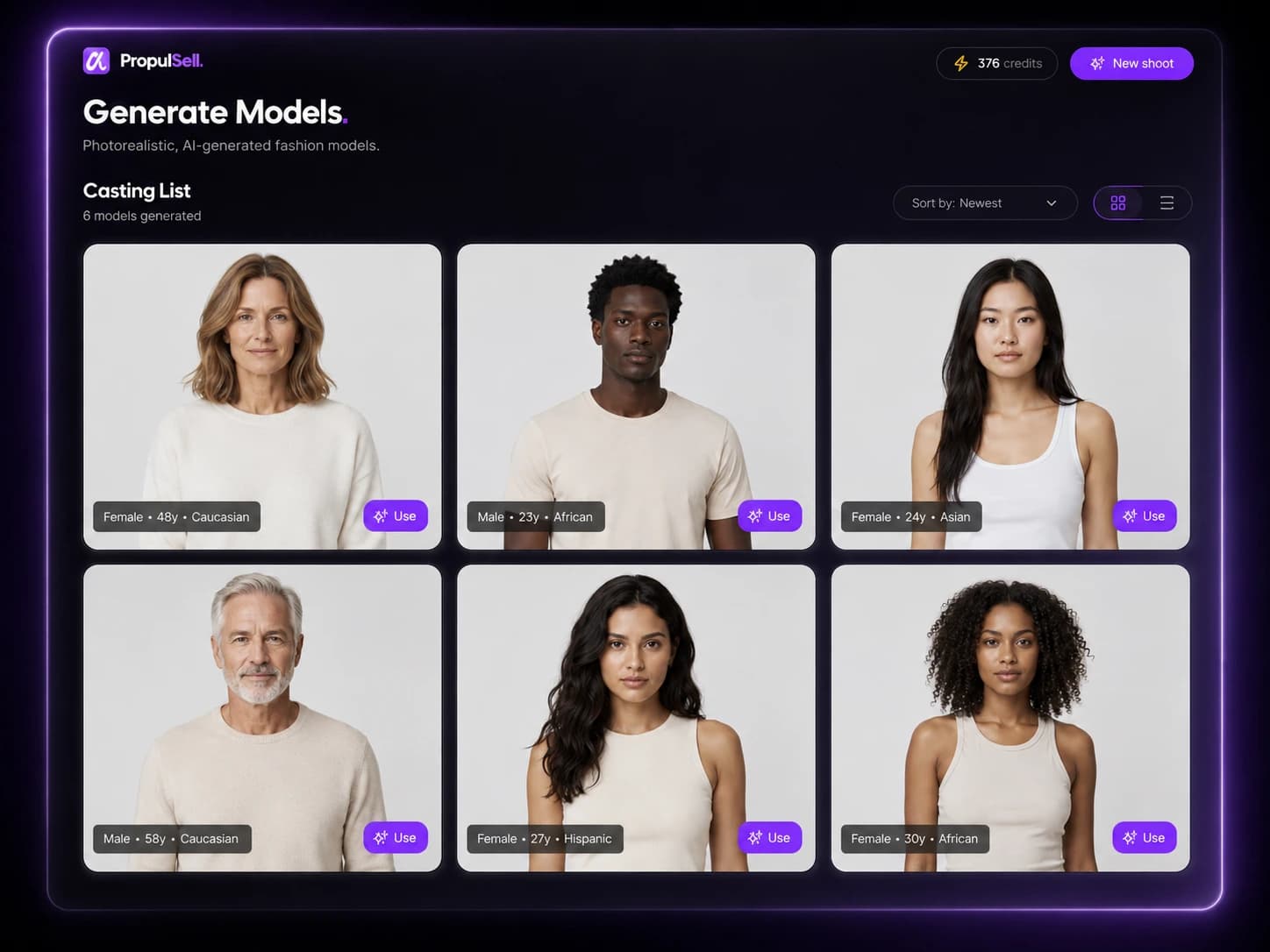 Generated model casting grid